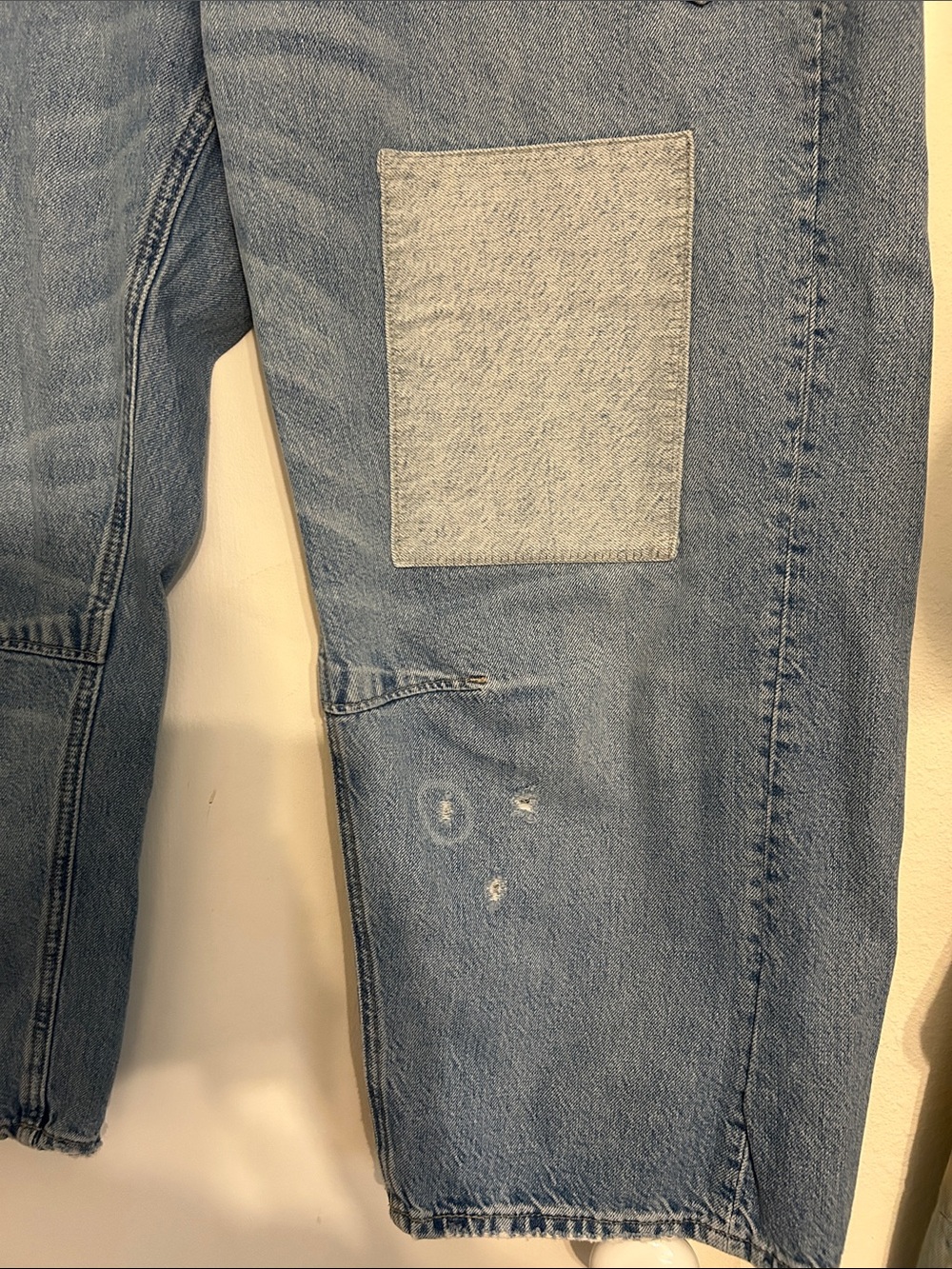 We The Free Moxie Denim Barrel Patchwork Cargo Jeans with Drawstring Waist - Picture 6 of 11
